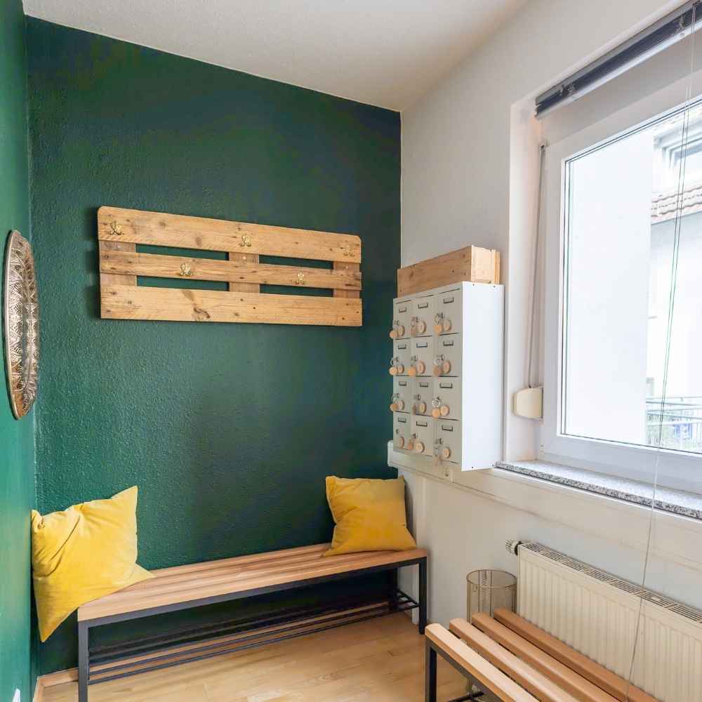 Abschließbare Fächer in Umkleideraum